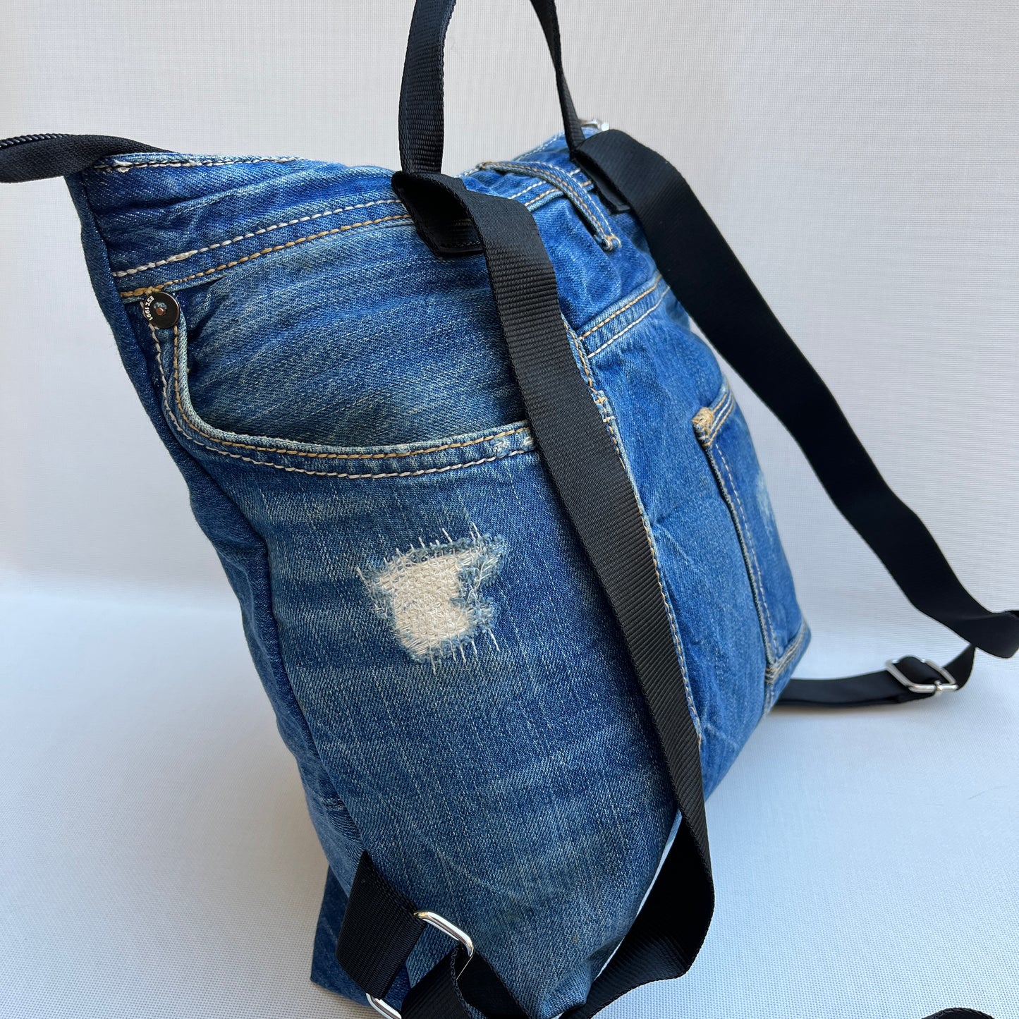 Top Caomka Recycelter Rucksack ♻️ Jeans · Einzelstück 12472