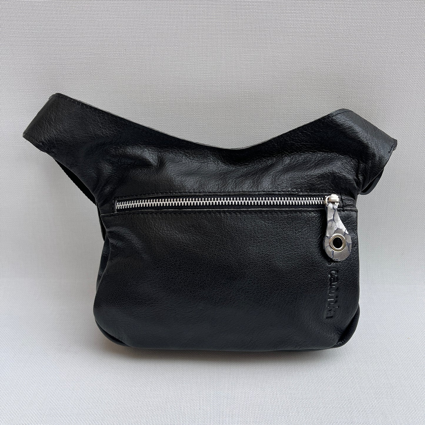 Special "Trencadis" Black &amp; Silver BioCuir® natural leather Unique Piece No. 13329