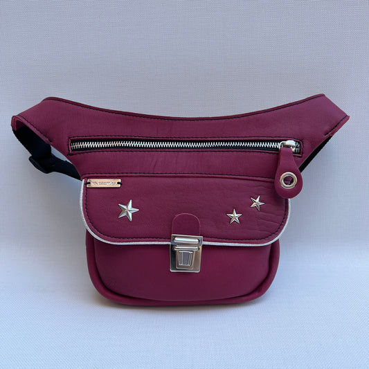 Mini Premium Stars &amp; Silver Natural BioCuir® Leather Exclusive Piece No. 11757