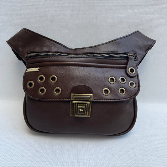 Premium Brown Circles &amp; Old Gold Natural BioCuir® Leather Exclusive Part No. 12588