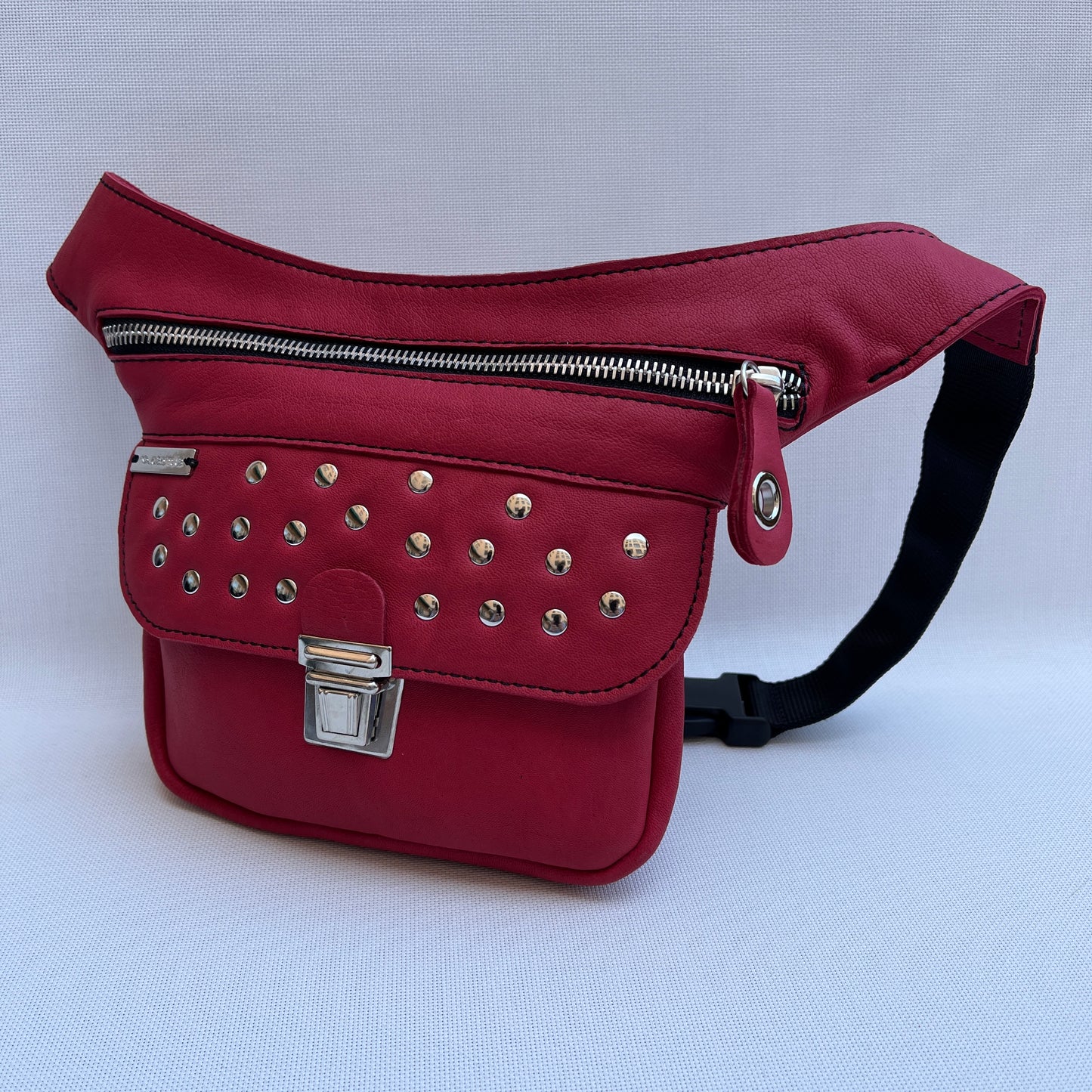Mini Premium Red &amp; Silver Natural BioCuir® Leather Exclusive Part No. 11760