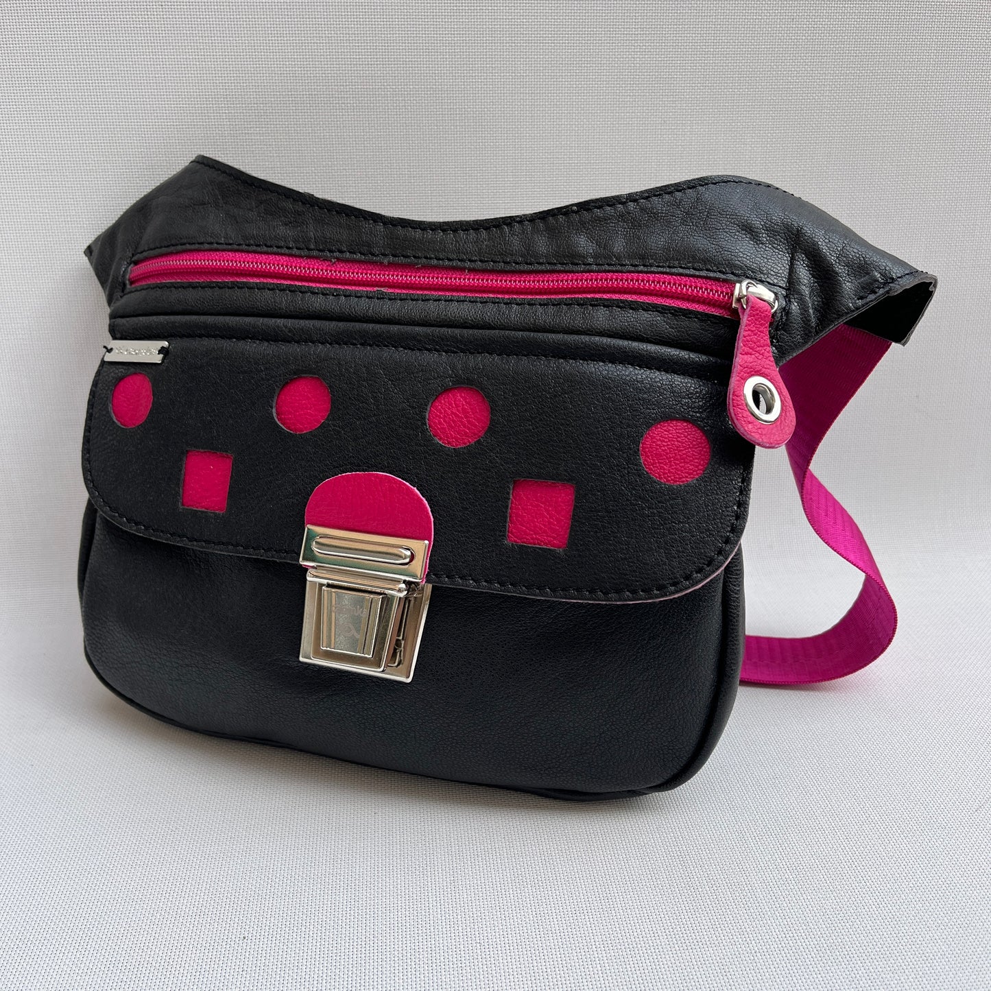 Special "Mix" Black & Pink-Fucsia · Piel natural BioCuir® · Pieza Única Núm. 13411