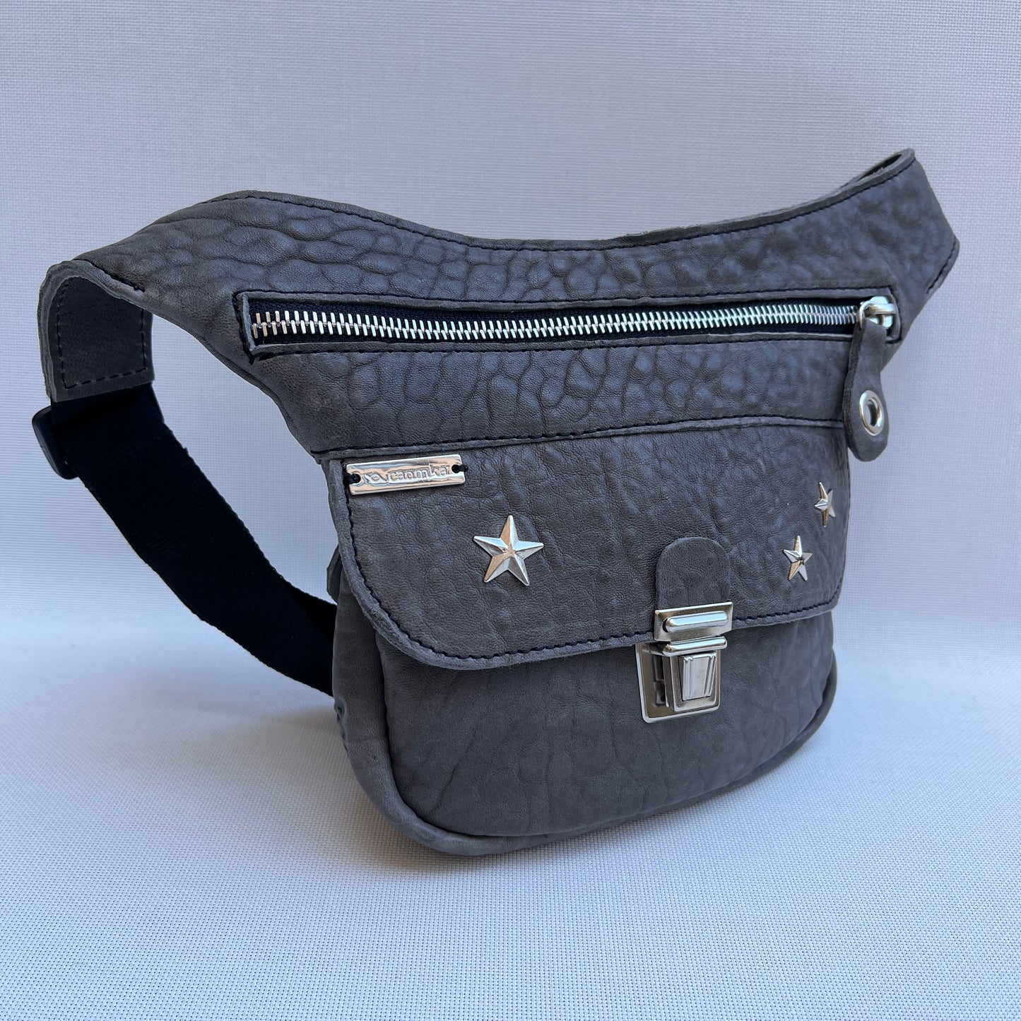 Mini Premium Stars Gray &amp; Silver Natural BioCuir® Leather Exclusive Part No. 11763