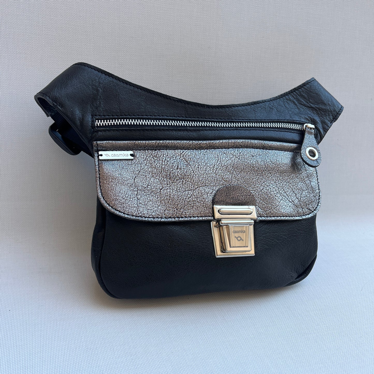 Special Black &amp; Metal Silver Natural BioCuir® Leather Exclusive Part No. 13356