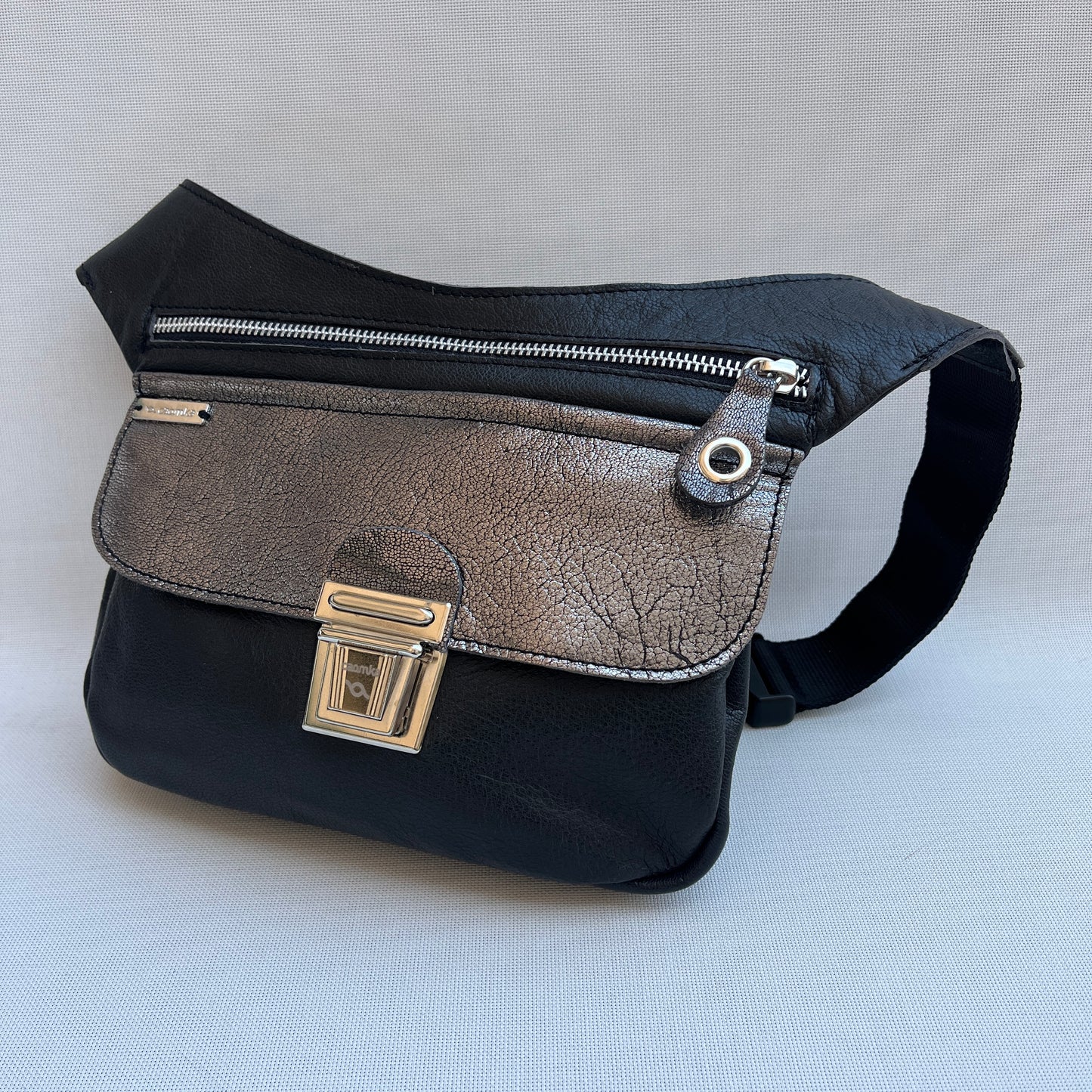 Special Black &amp; Metal Silver Natural BioCuir® Leather Exclusive Part No. 13356