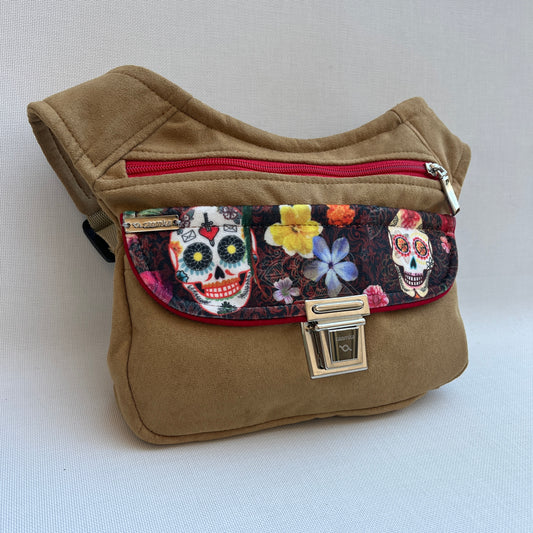 Special Brown &amp; Skulls Suede + Back pocket Unique Piece No. 13396