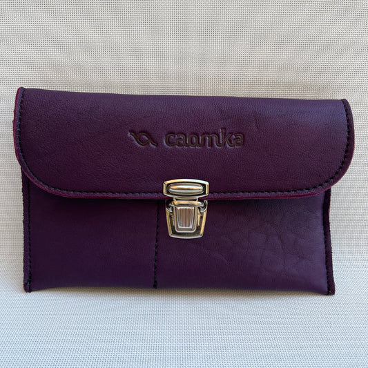 CAOMKA Flat Coin Purse Natural BioCuir® Leather Exclusive Piece No. 10946