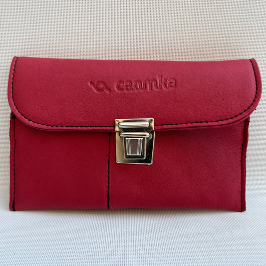 CAOMKA Flat Coin Purse Natural BioCuir® Leather Exclusive Piece No. 10943
