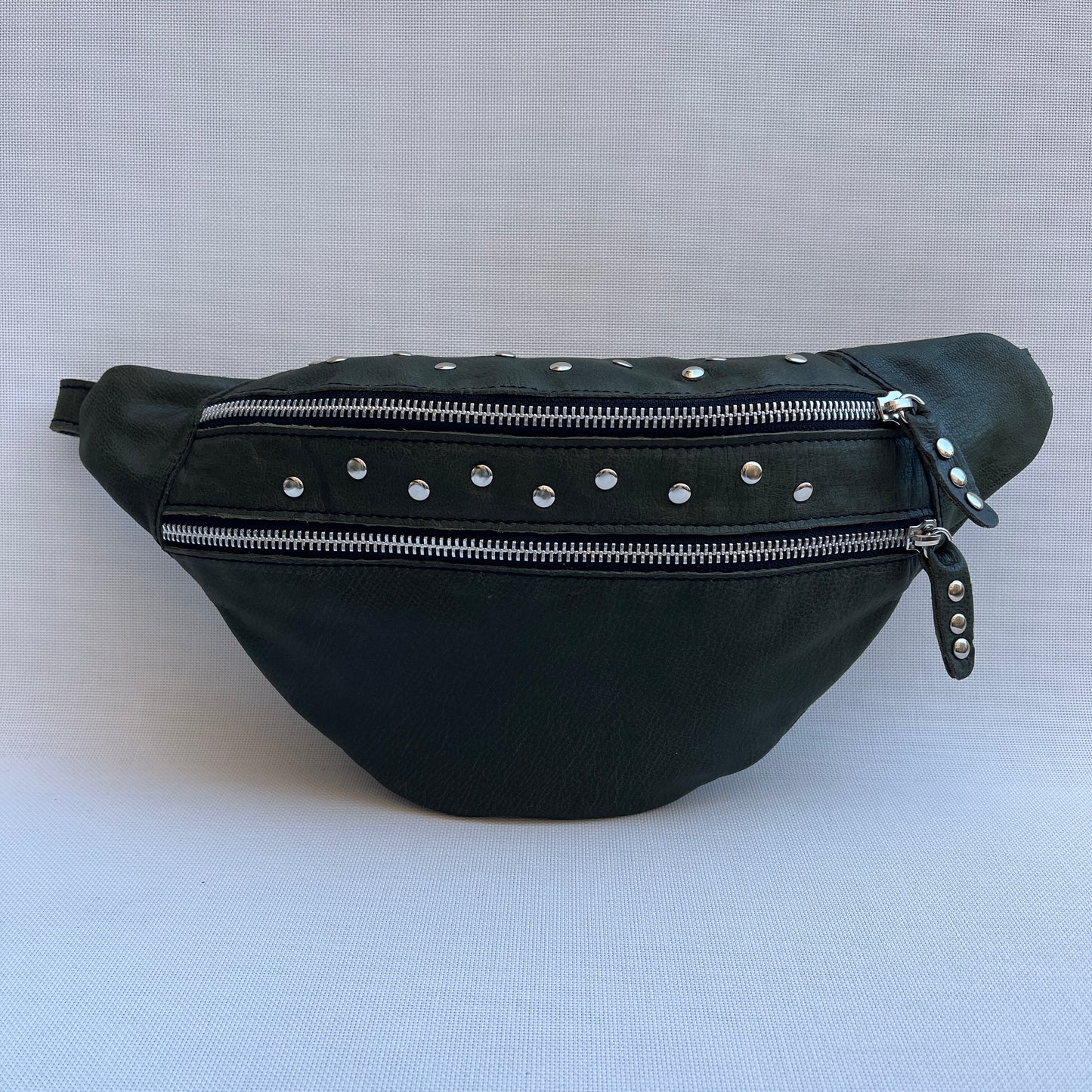 Premium Retro Chic Green BioCuir® Natural Leather Exclusive Piece No. 12639