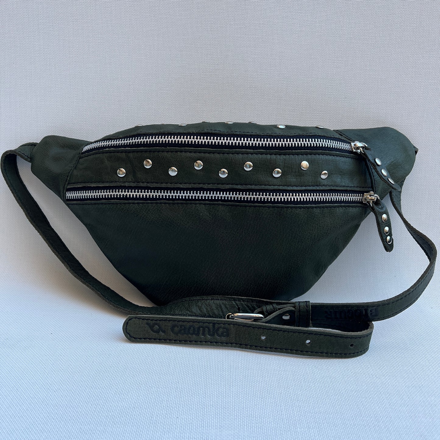 Premium Retro Chic Green BioCuir® Natural Leather Exclusive Piece No. 12639