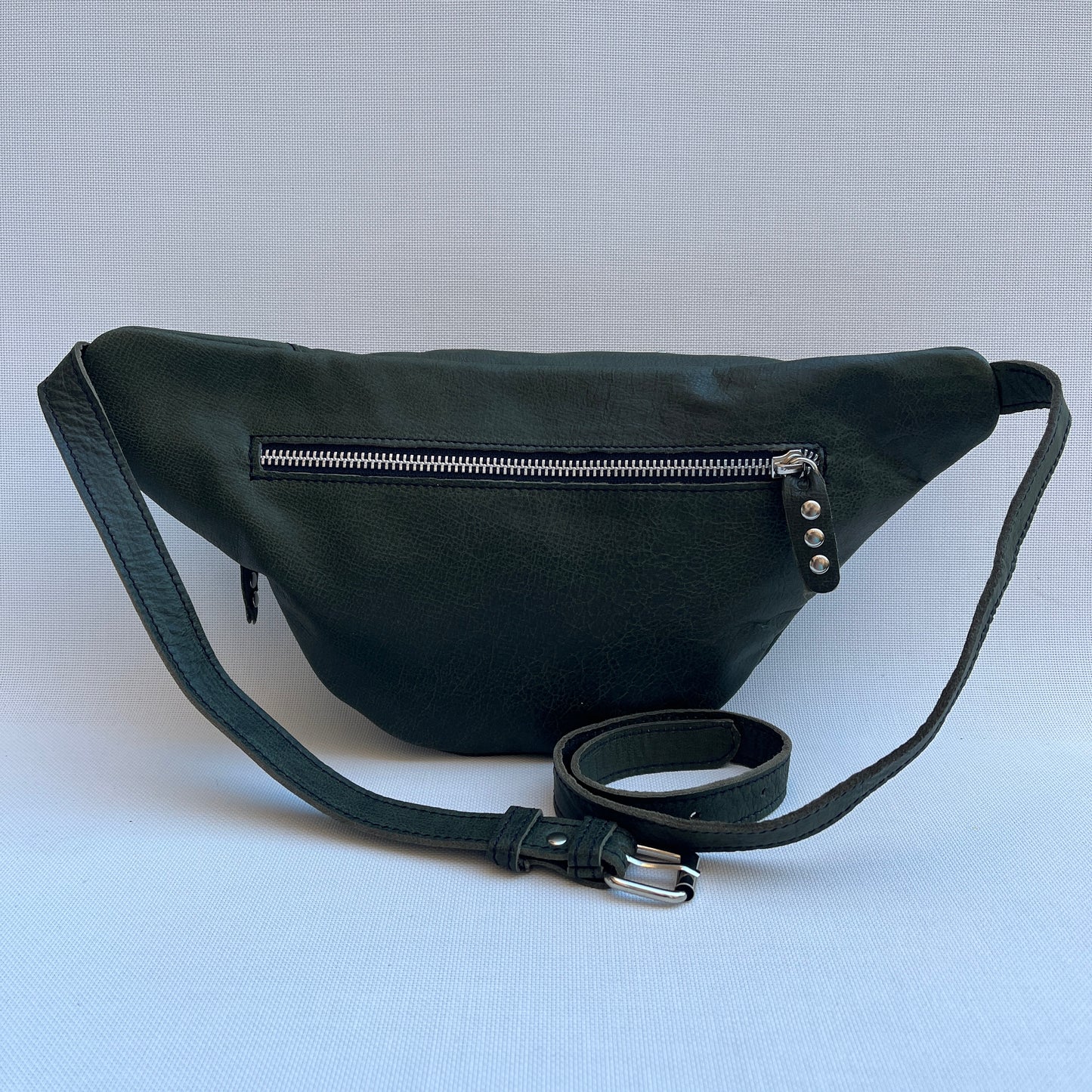 Premium Retro Chic Green BioCuir® Natural Leather Exclusive Piece No. 12639