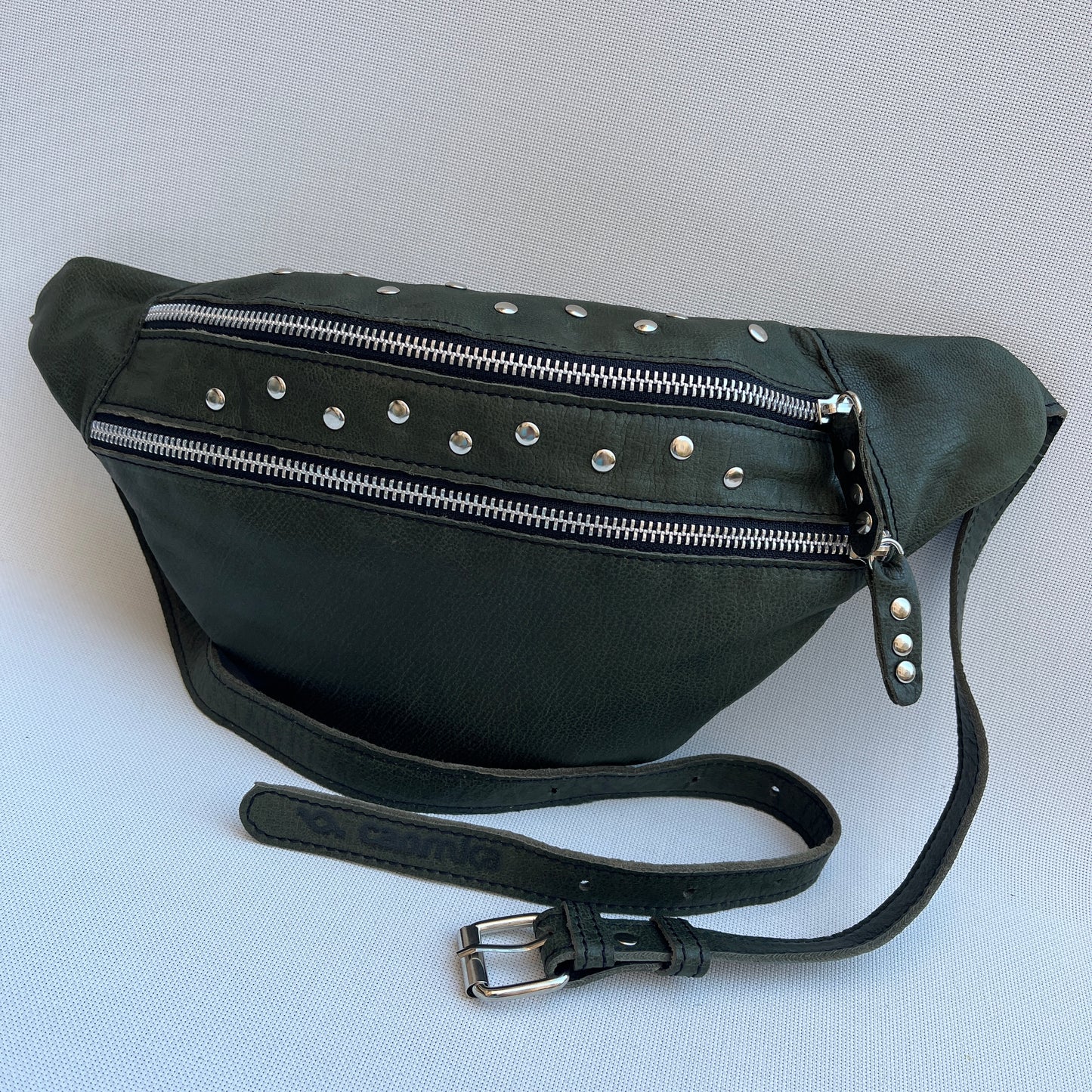 Premium Retro Chic Green BioCuir® Natural Leather Exclusive Piece No. 12639