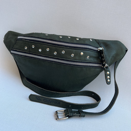 Premium Retro Chic Green BioCuir® Natural Leather Exclusive Piece No. 12639