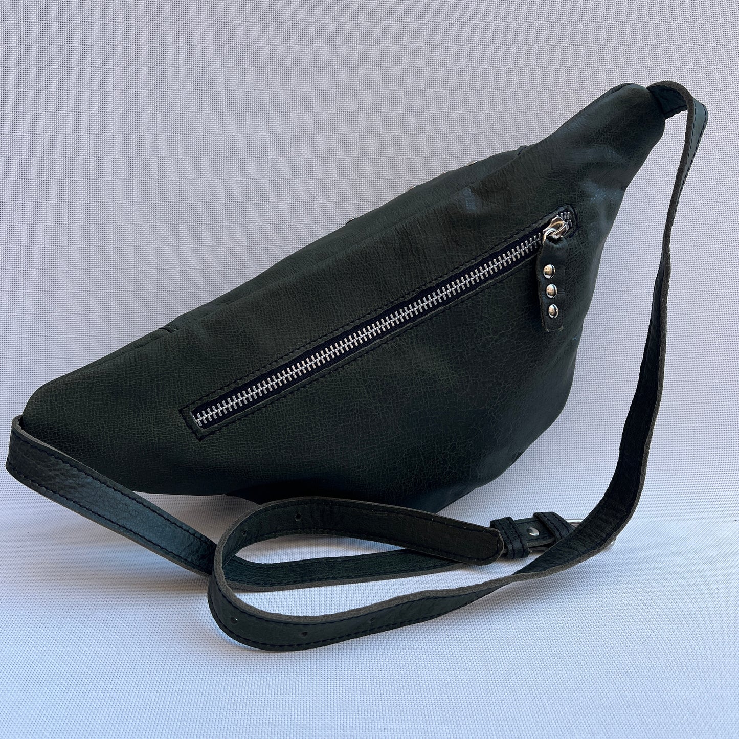 Premium Retro Chic Green BioCuir® Natural Leather Exclusive Piece No. 12639