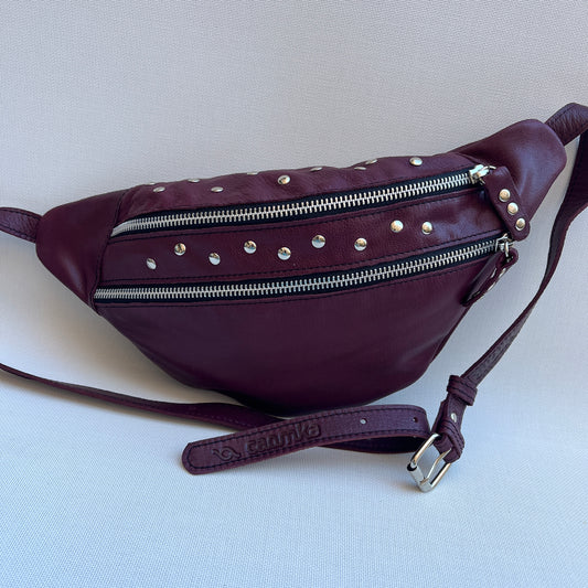 Premium Retro Chic Bordeaux Natural BioCuir® Leather Exclusive Piece No. 12644