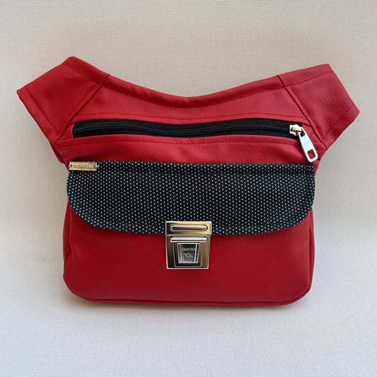 Special Red &amp; Dots Vegan Leather Unique Piece No. 11810