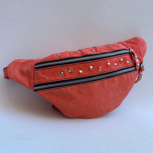 Premium Retro Chic Orange BioCuir® Natural Leather Exclusive Piece No. 12652