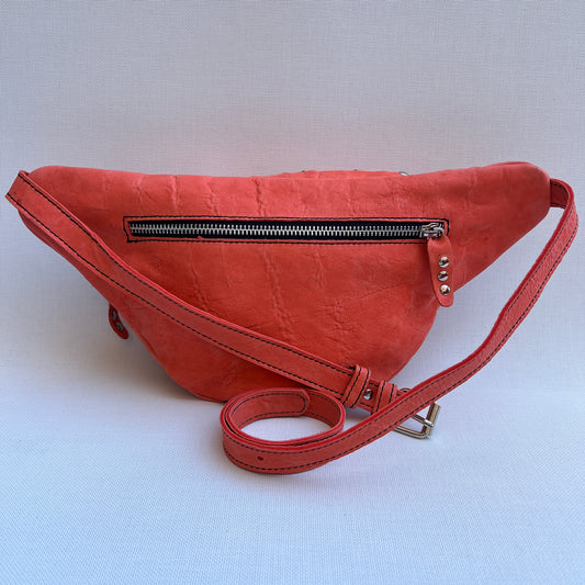 Premium Retro Chic Orange BioCuir® Natural Leather Exclusive Piece No. 12652