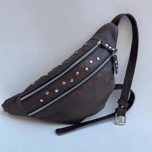 Premium Retro Chic Taupe BioCuir® Natural Leather Exclusive Piece No. 12653