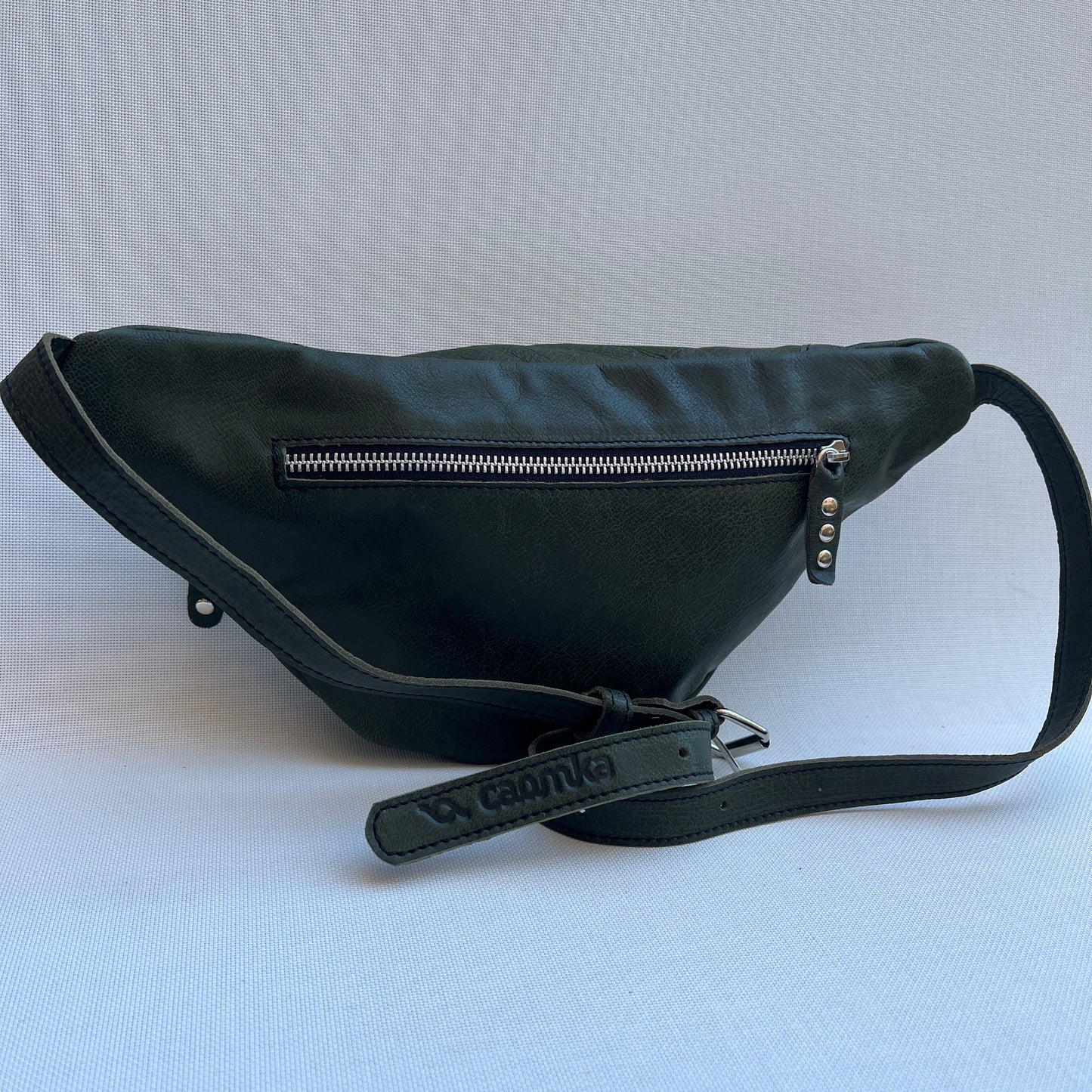 Retro Chic Bottle Green Natural leather BioCuir® Exclusive Piece No. 12656
