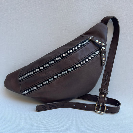 Retro Chic Taupe BioCuir® Natural Leather Exclusive Piece No. 12657