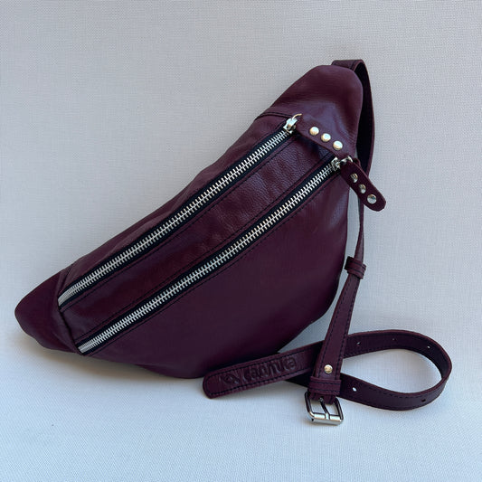 Retro Chic Bordeaux BioCuir® Natural Leather Exclusive Piece No. 12658