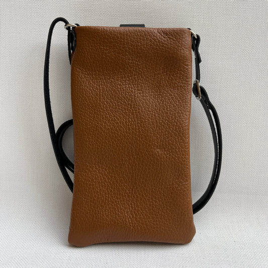Mobile Holder Design Alpha Natural leather Brown