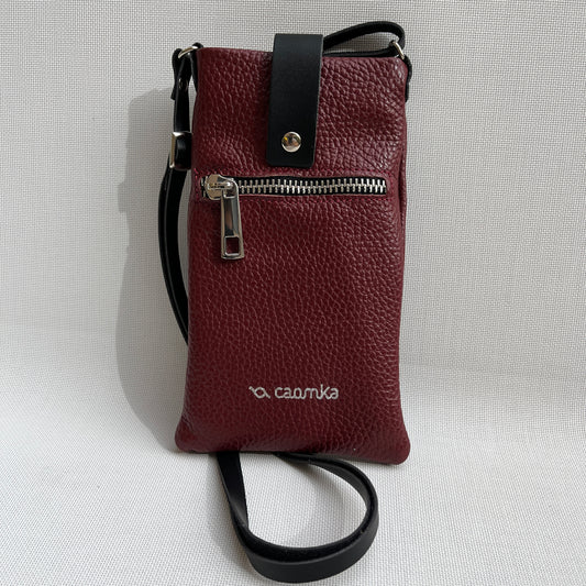 Mobile Holder Design Alfa Natural leather Bordeaux