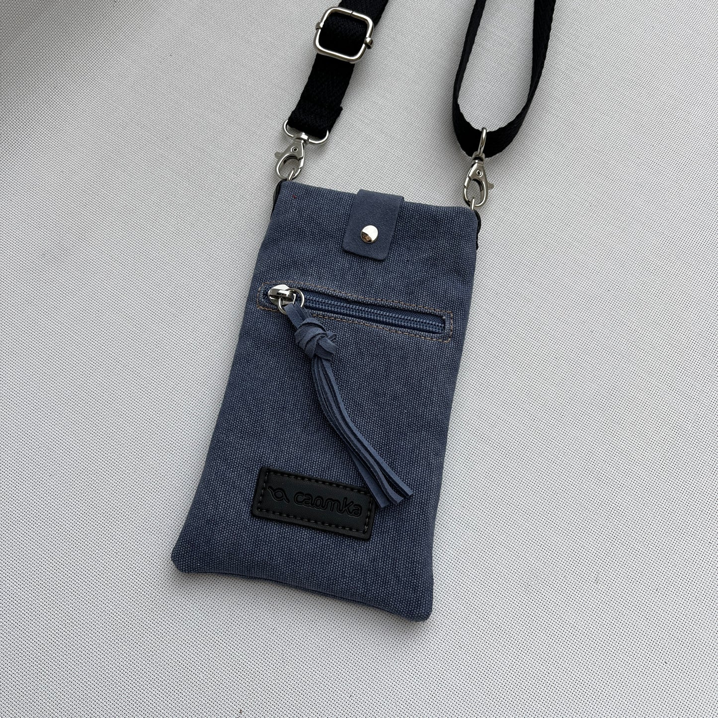 Porta Móvil · Diseño Natura · Tejido natural Cáñamo · Azul