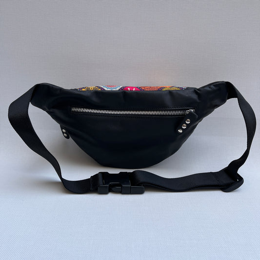 Retro Chic Special Black Mandalas BioCuir® natural leather Unique Piece No. 11897