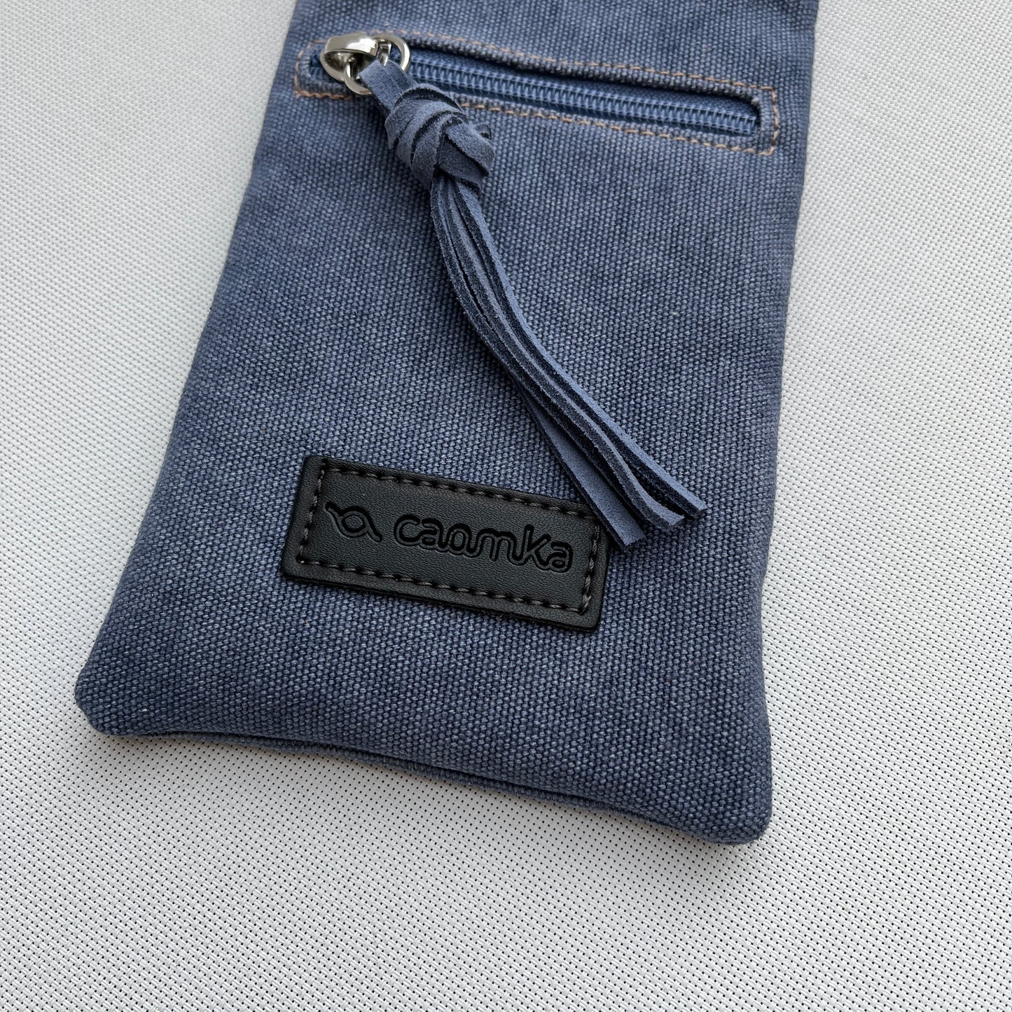 Porta Móvil · Diseño Natura · Tejido natural Cáñamo · Azul