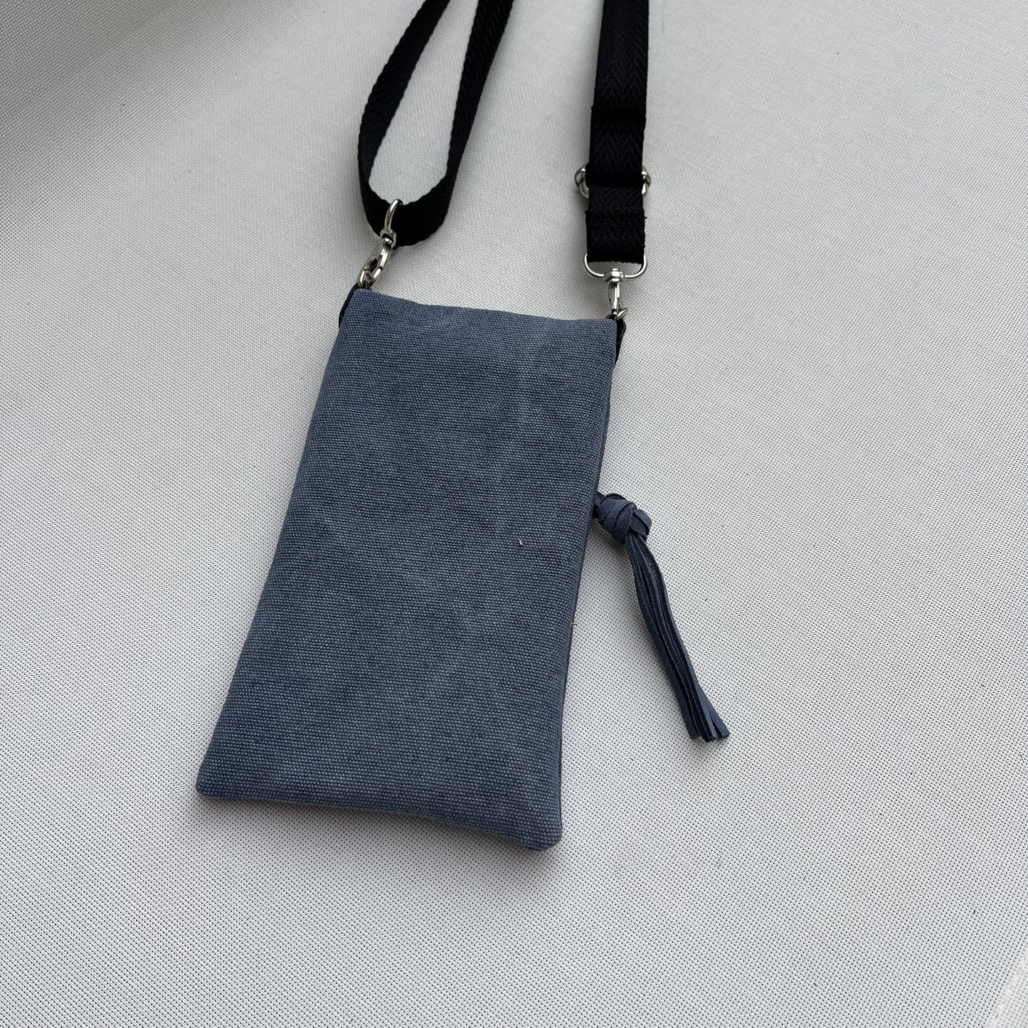 Porta Móvil · Diseño Natura · Tejido natural Cáñamo · Azul