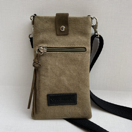 Mobile Holder · Natura Design · Hemp Natural Fabric · Khaki Green