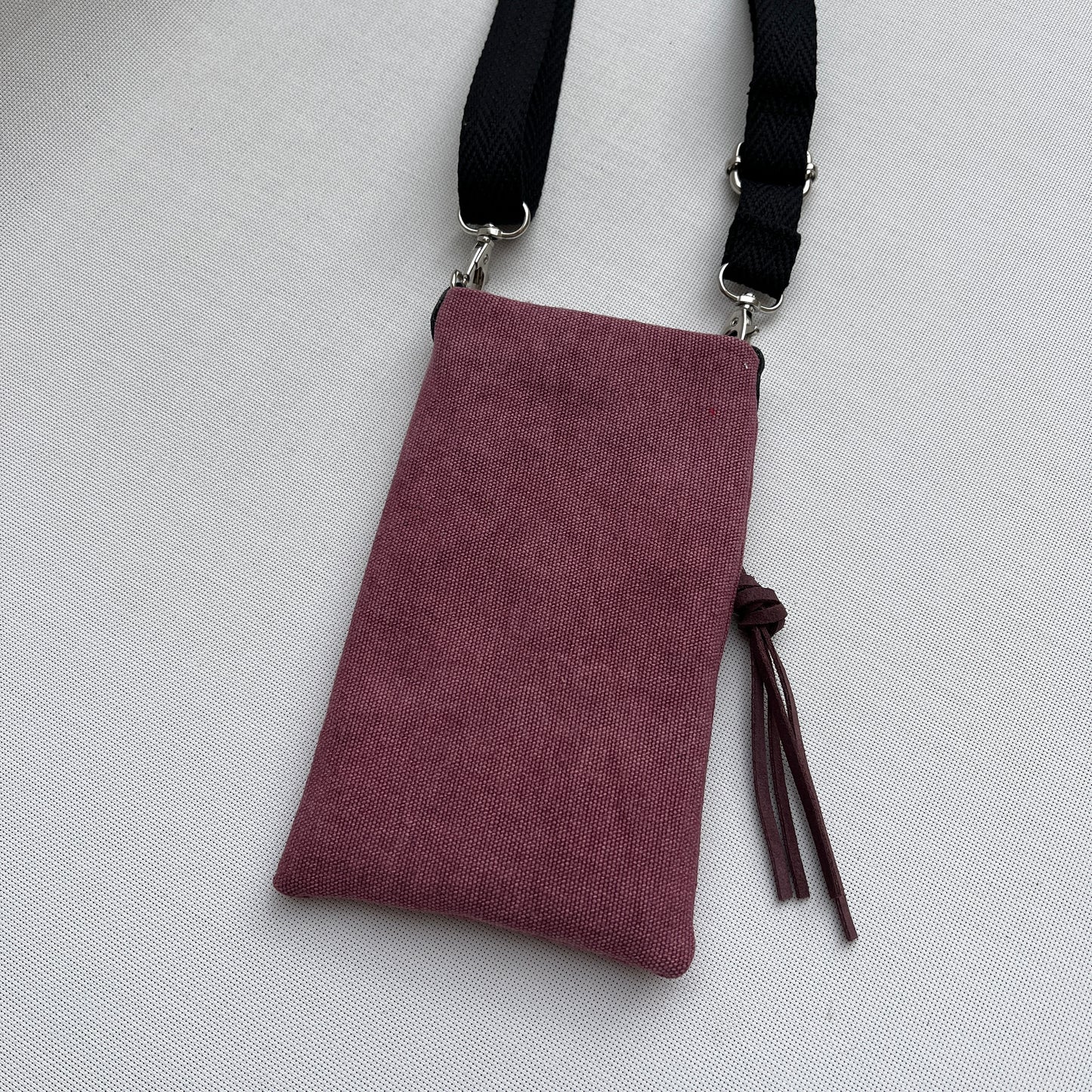 Mobile Holder · Natura Design · Hemp Natural Fabric · Bordeaux