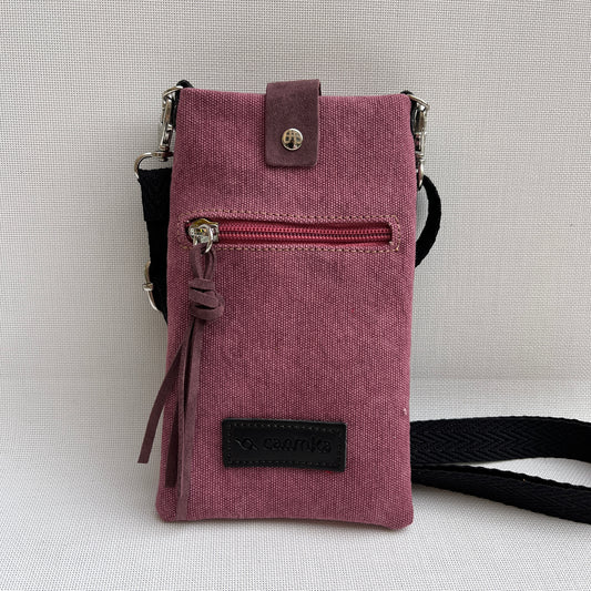 Mobile Holder · Natura Design · Hemp Natural Fabric · Bordeaux