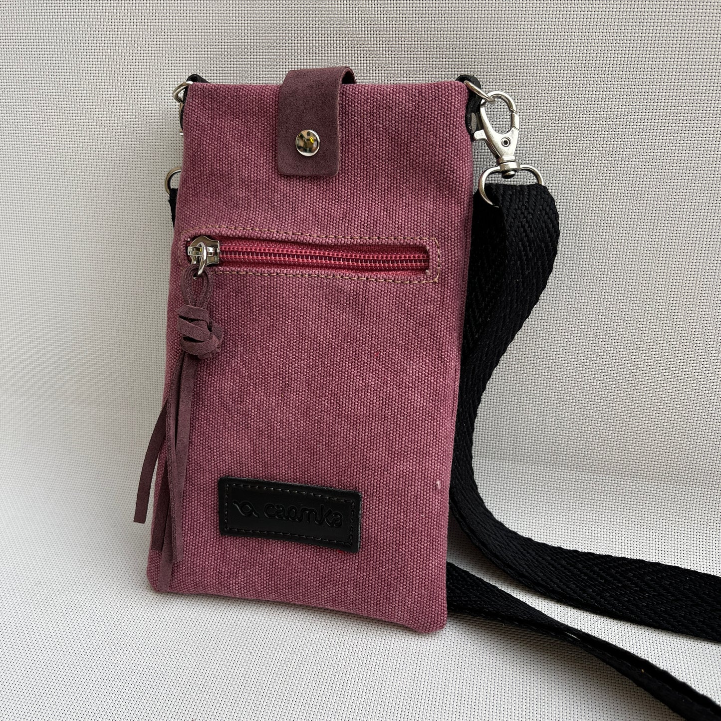 Mobile Holder · Natura Design · Hemp Natural Fabric · Bordeaux
