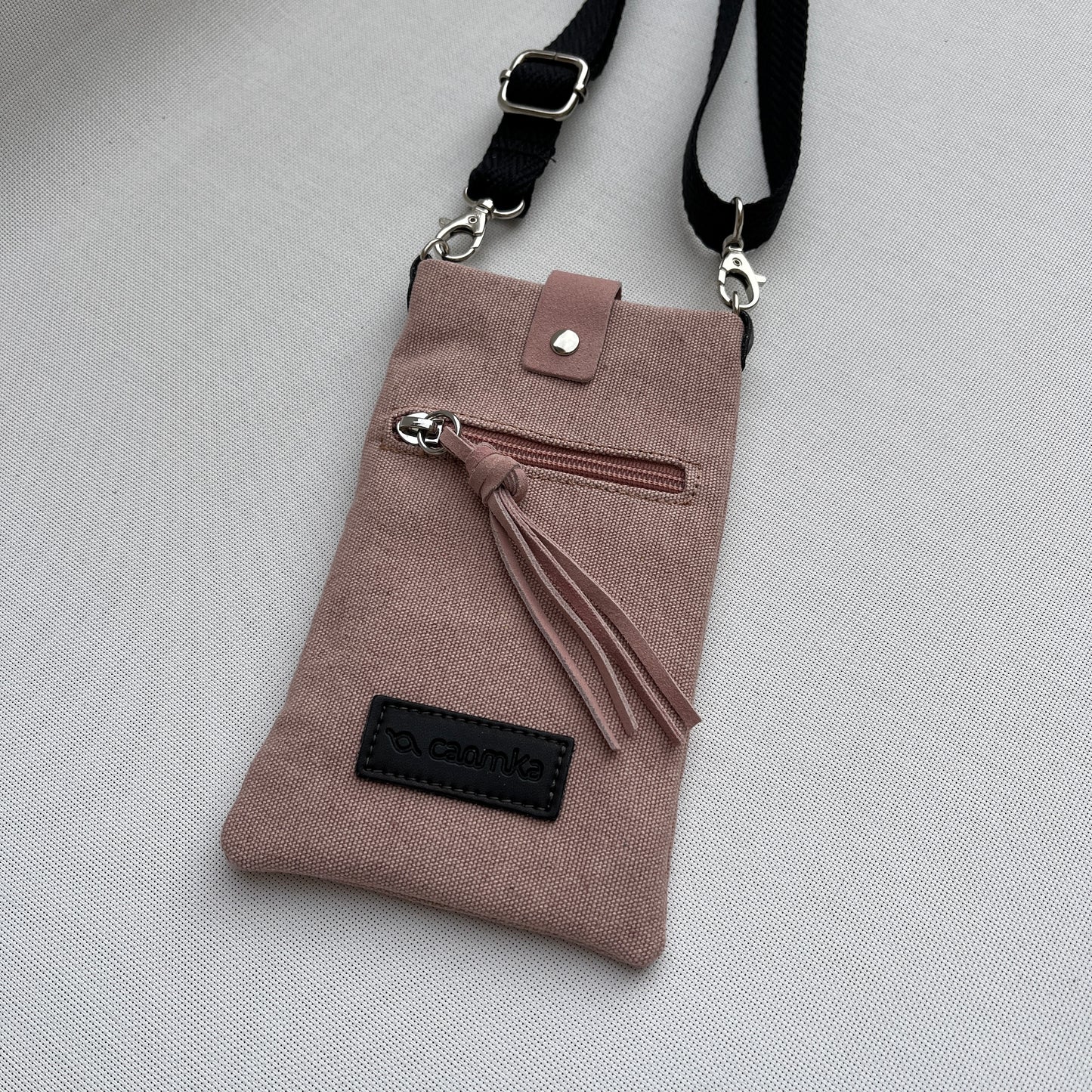 Mobile Holder · Natura Design · Hemp Natural Fabric · Pale Pink