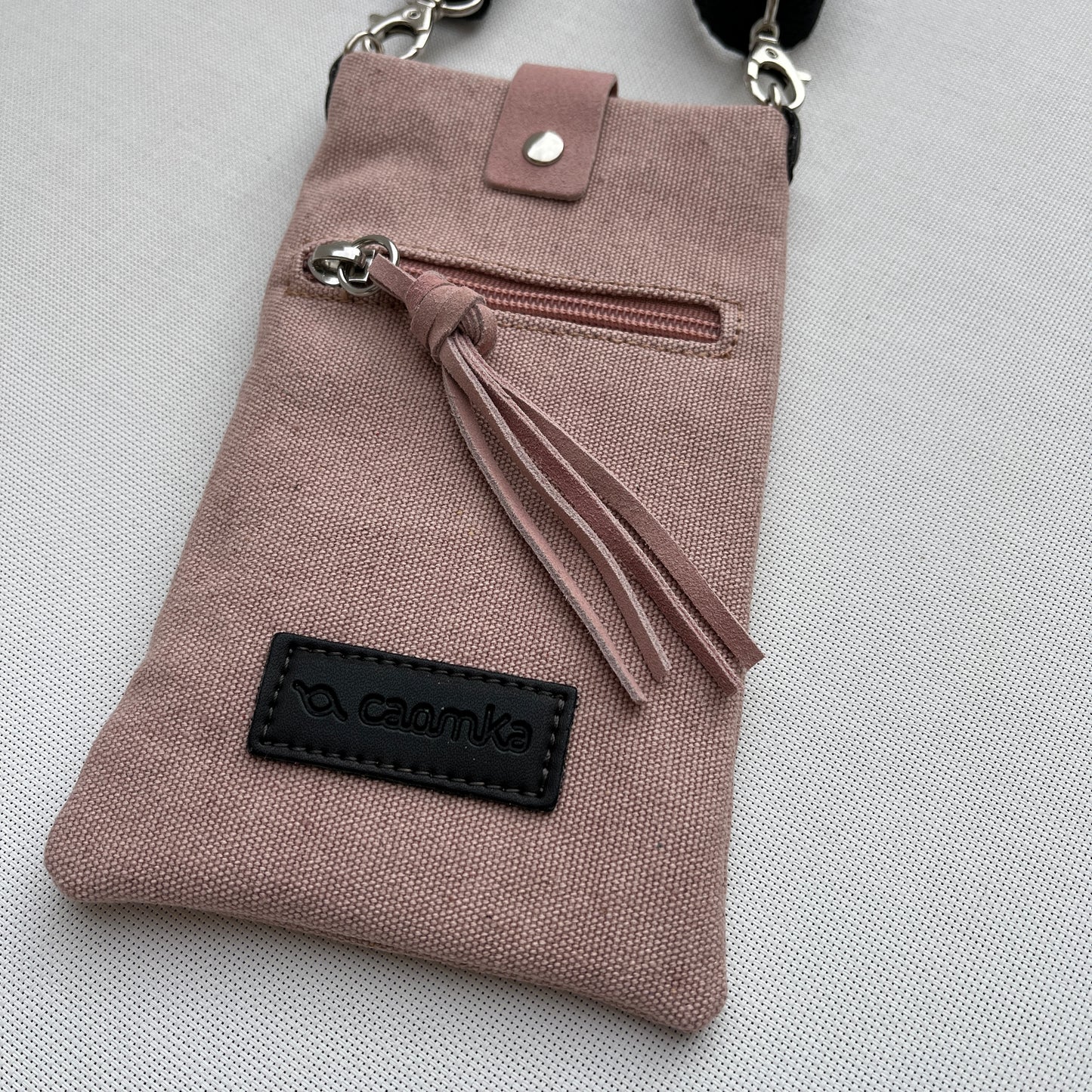 Mobile Holder · Natura Design · Hemp Natural Fabric · Pale Pink