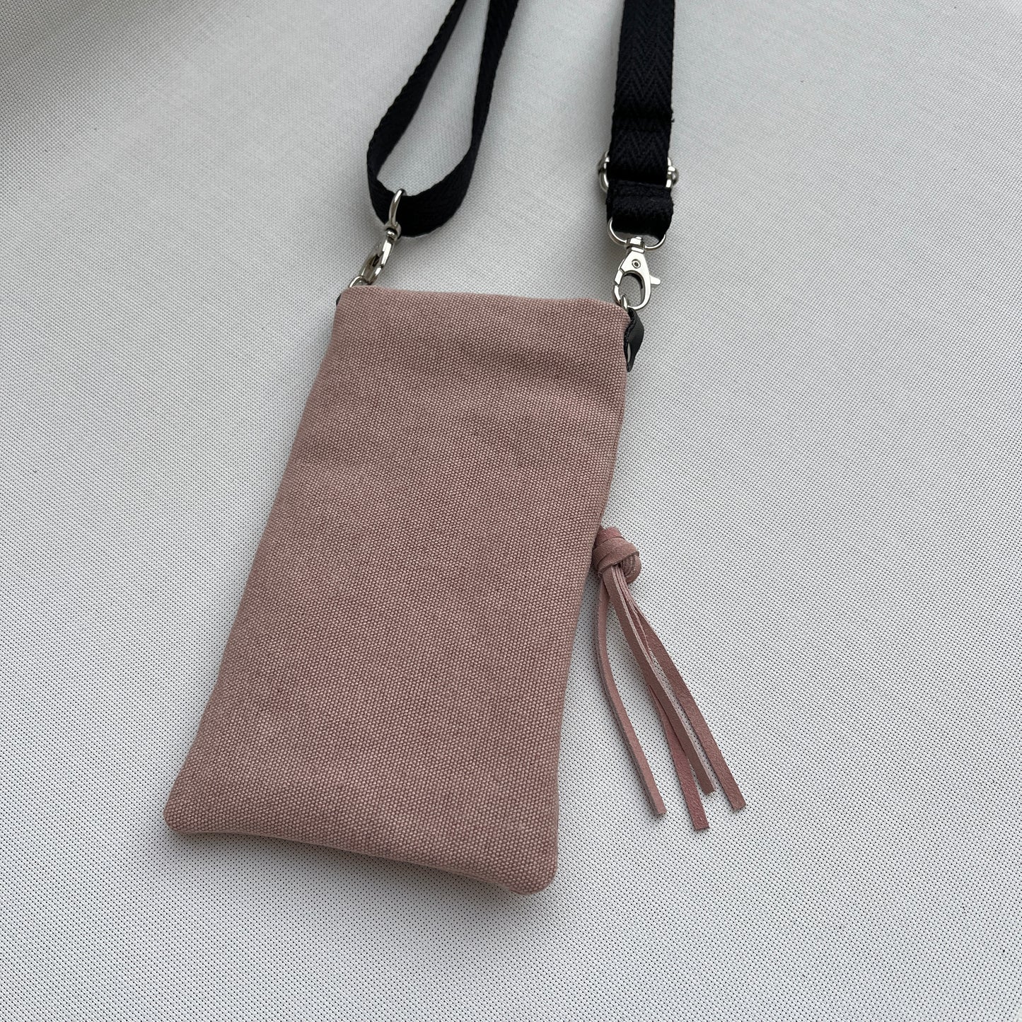 Mobile Holder · Natura Design · Hemp Natural Fabric · Pale Pink