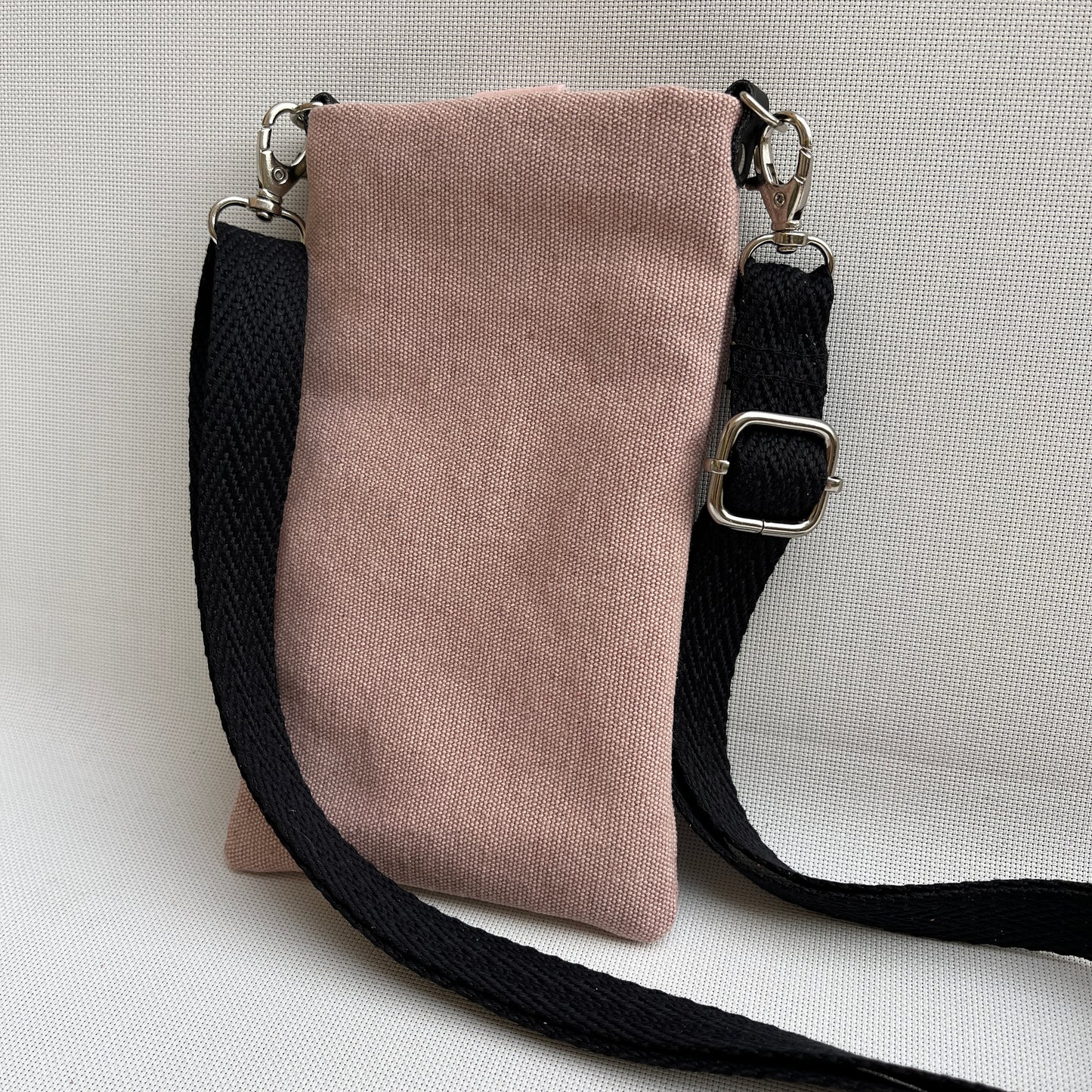 Mobile Holder · Natura Design · Hemp Natural Fabric · Pale Pink