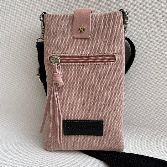 Mobile Holder · Natura Design · Hemp Natural Fabric · Pale Pink
