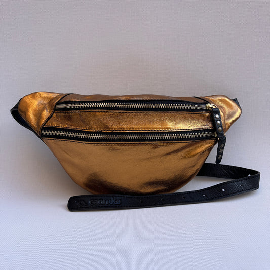 Special Metal Golden Retro Chic · Piel natural BioCuir® · Pieza Única Núm. 13456