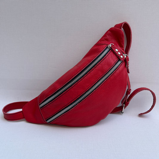 Retro Chic Red Natural leather BioCuir® Exclusive Piece No. 11908