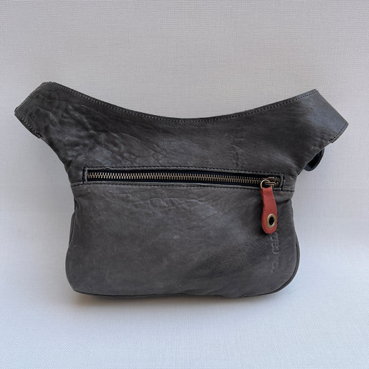 Special Gray - Terracotta &amp; Old Gold BioCuir® natural leather Unique Piece No. 11866