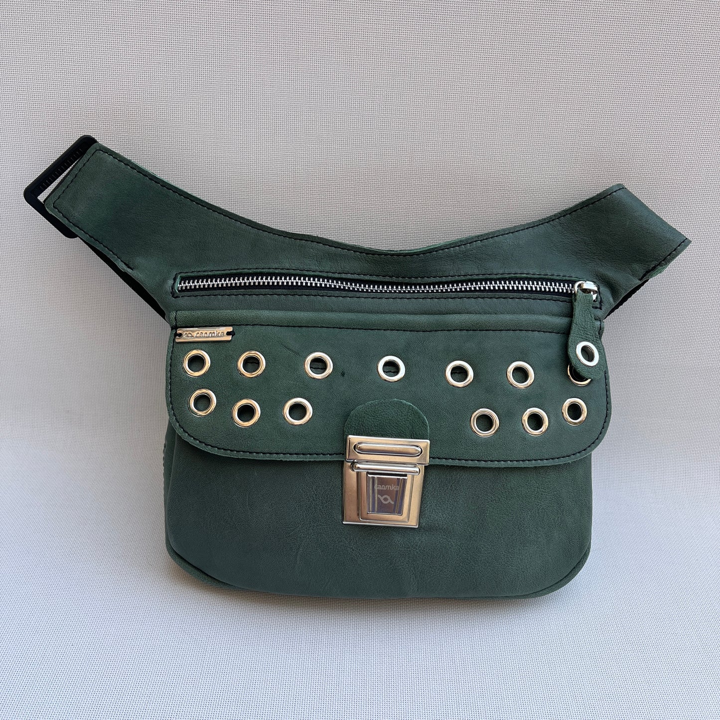 Premium Green Circles &amp; Silver Natural BioCuir® Leather Exclusive Part No. 11872