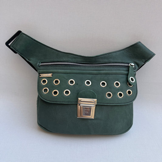Premium Green Circles &amp; Silver Natural BioCuir® Leather Exclusive Part No. 11872
