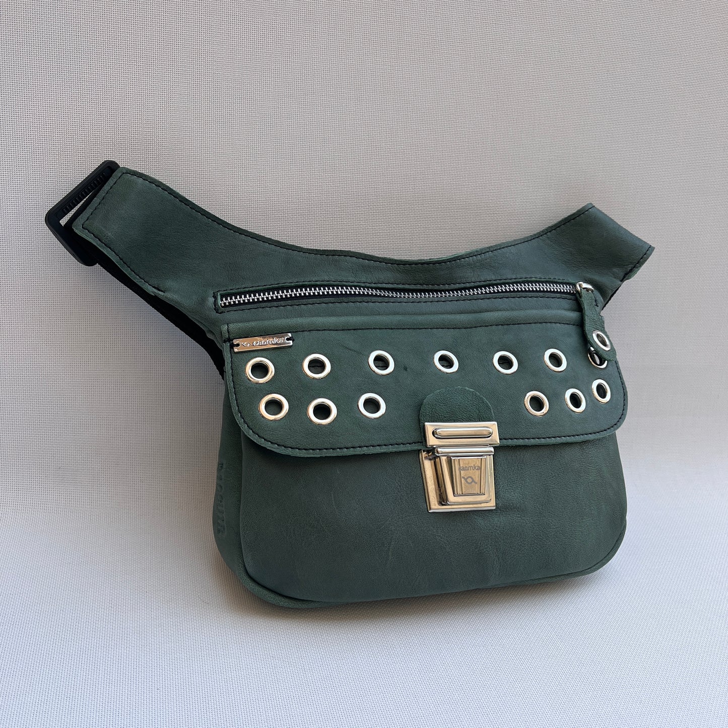 Premium Green Circles &amp; Silver Natural BioCuir® Leather Exclusive Part No. 11872