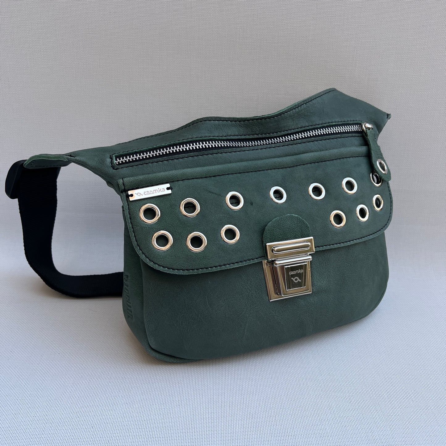 Premium Green Circles &amp; Silver Natural BioCuir® Leather Exclusive Part No. 11872