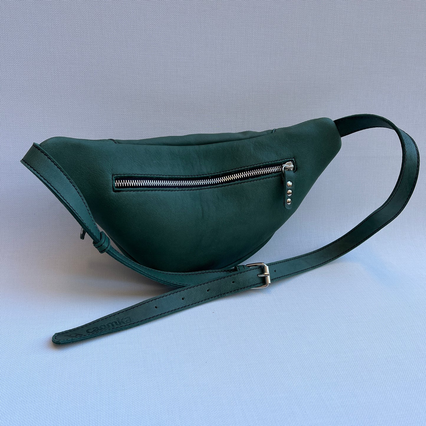 Retro Chic Olive Green BioCuir® Natural Leather Exclusive Piece No. 11017