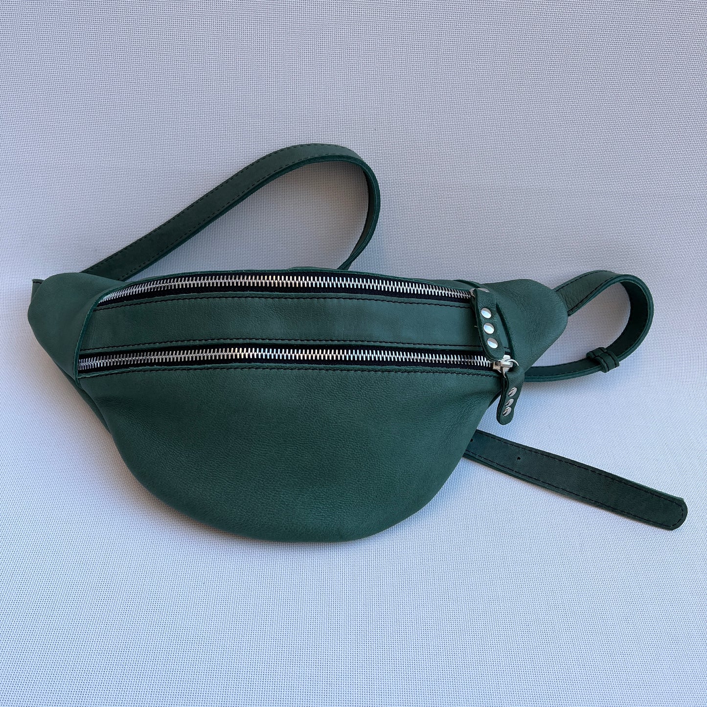 Retro Chic Olive Green BioCuir® Natural Leather Exclusive Piece No. 11017